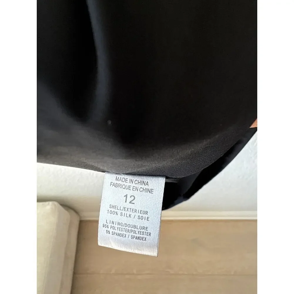 Theory Black Silk Sleeveless Mini Dress with Cinched Waist Size 8 Shyann